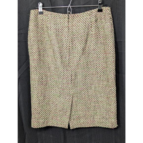 TALBOTS! NUBBY TWEED WEAVE! B & W W/SALMON & MINT SKIRT! SZ 8 - Picture 5 of 6